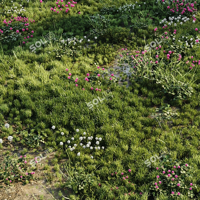 Meadow Bliss: Lush Grassland 3D model image 4