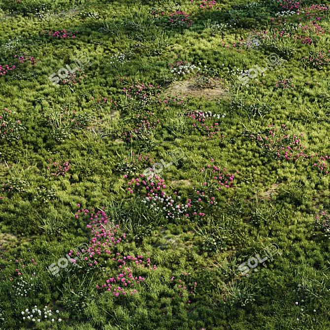 Meadow Bliss: Lush Grassland 3D model image 6