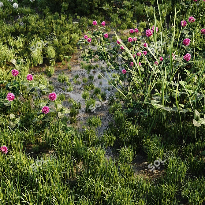 Meadow Bliss: Lush Grassland 3D model image 13