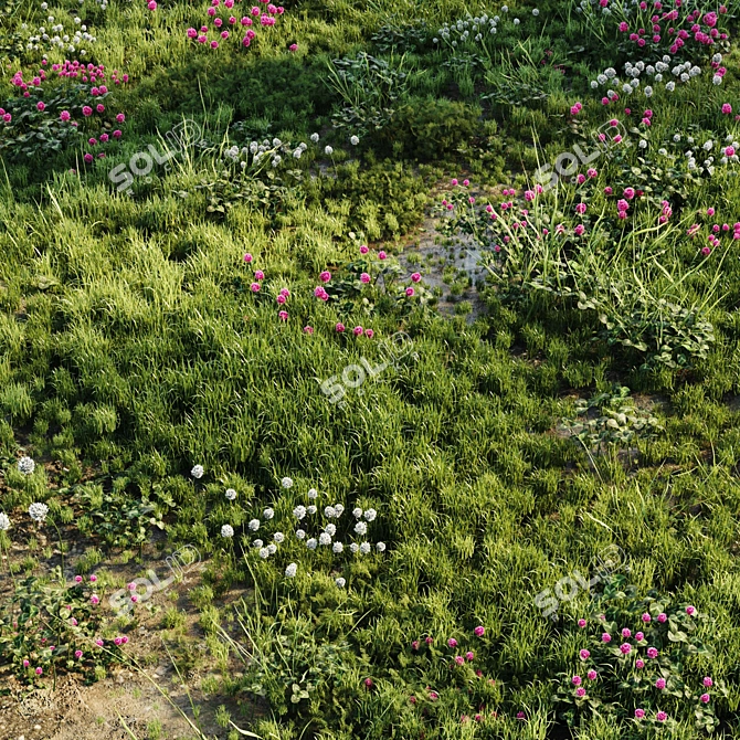 Meadow Bliss: Lush Grassland 3D model image 14