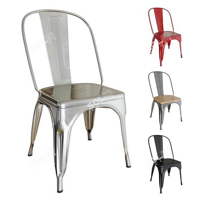 Xavier Pauchard Tolix Chair: Industrial Elegance for Any Space 3D model image 1