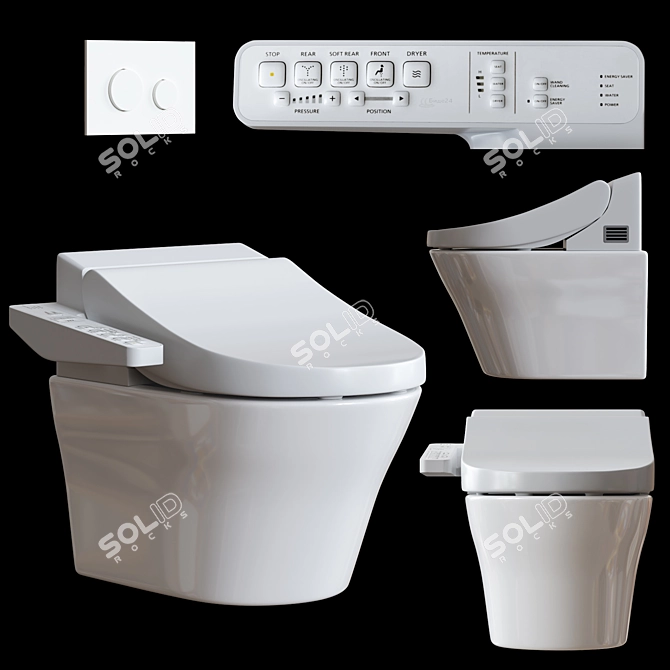 TOTO Washlet EK 2.0: Luxury Bidet Seat 3D model image 1