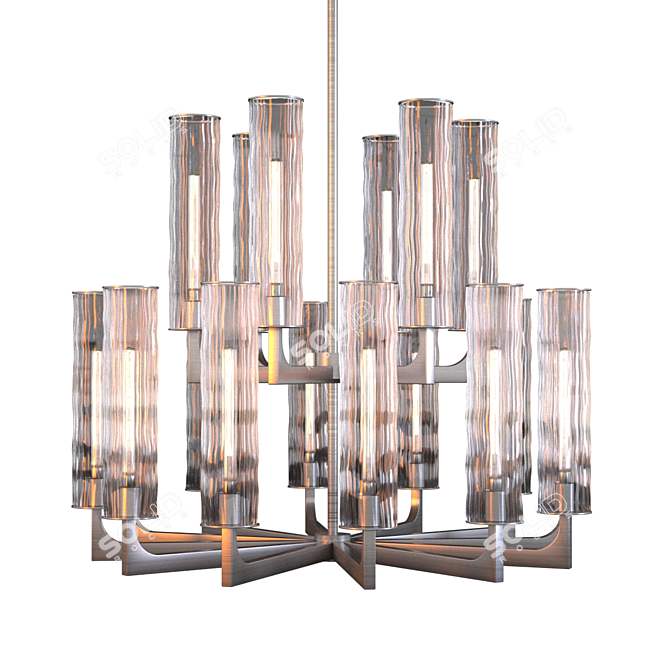 Sleek Delano Chandelier: Elegant 100cm Diameter 3D model image 1