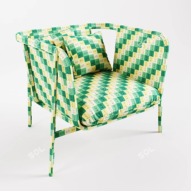 Cane Collection Rattan Lounge: Game Ready 3D Model 3D model image 3