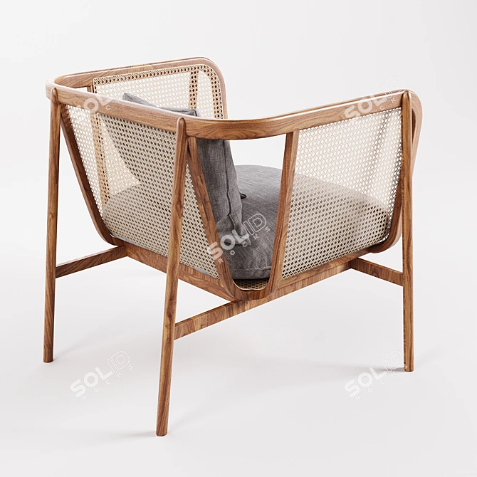 Cane Collection Rattan Lounge: Game Ready 3D Model 3D model image 4