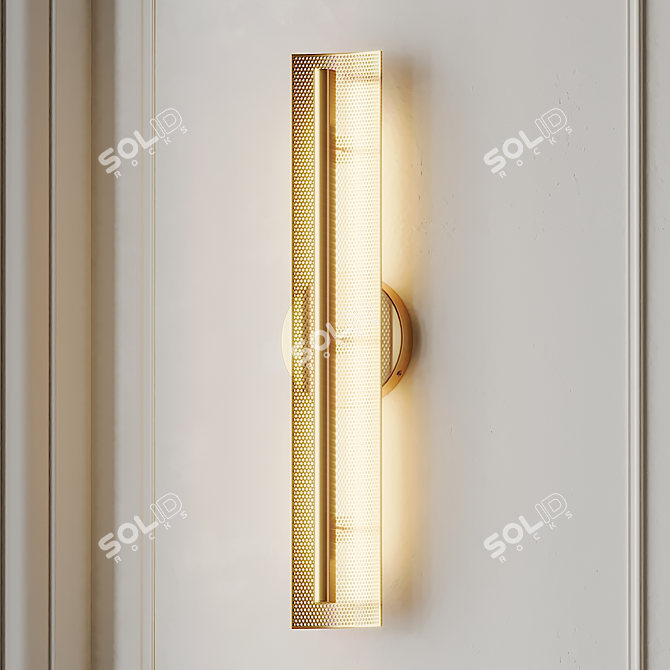 Elegant Perforated LED Wall Sconce 3D model image 2