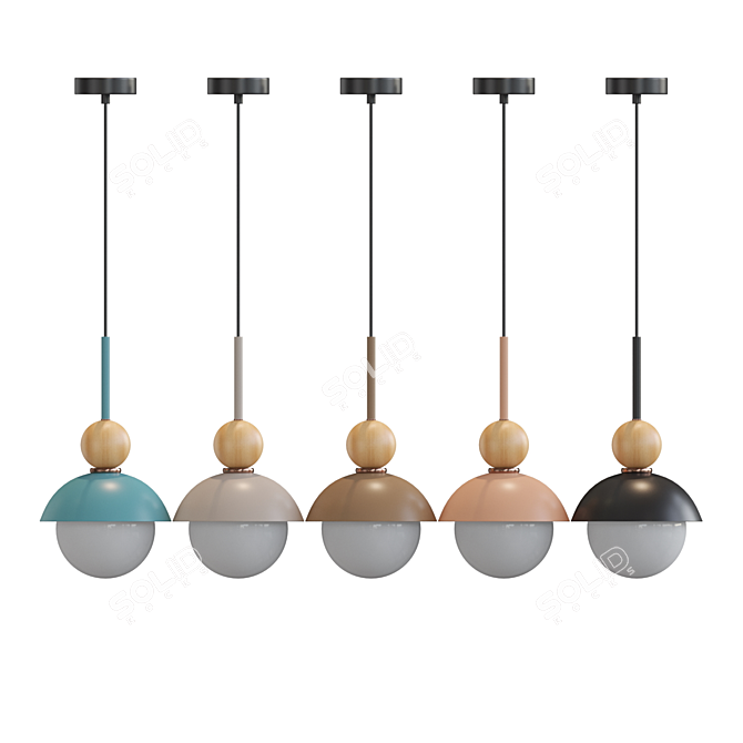 Scandinavian Style Pendant Lamp 3D model image 2