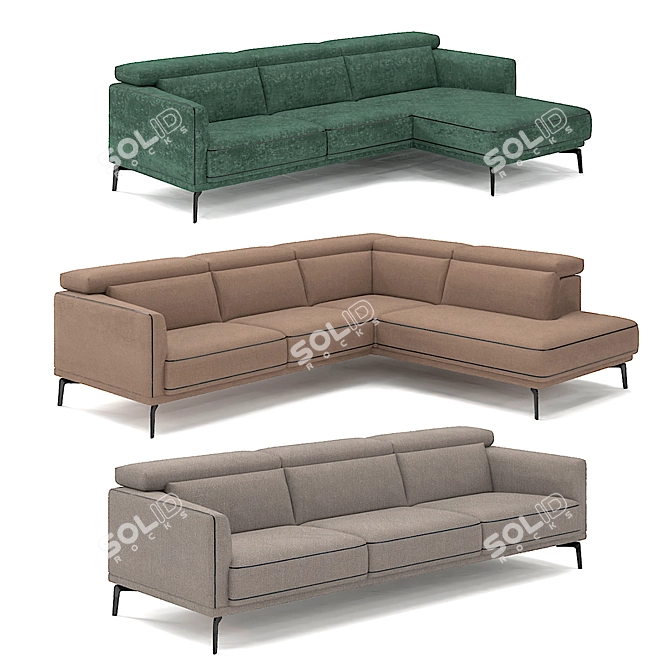 Belgian Luxe Kingston Sofa 3D model image 1