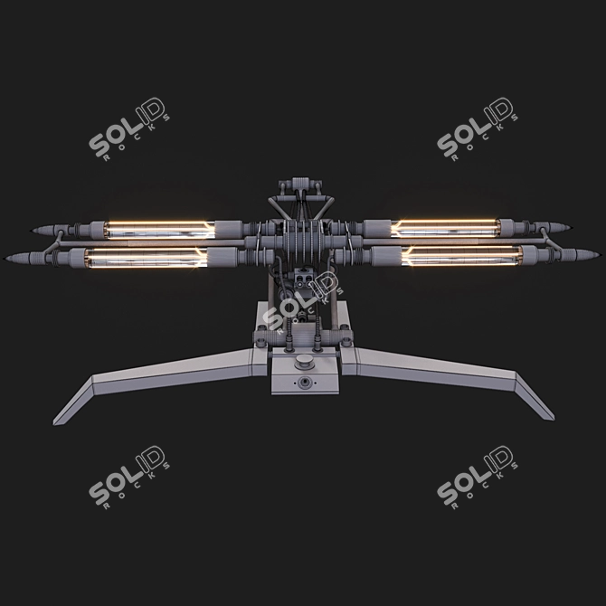 Modern Machine Light Fixture 3D model image 5