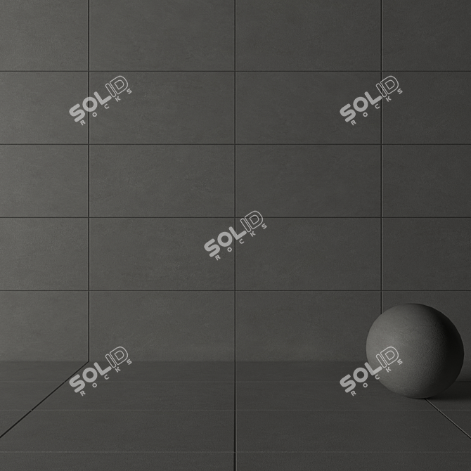 Basalt Fume Concrete Wall Tiles 3D model image 3