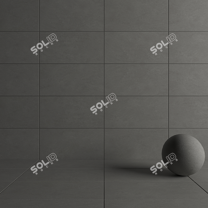 Basalt Fume Concrete Wall Tiles 3D model image 4