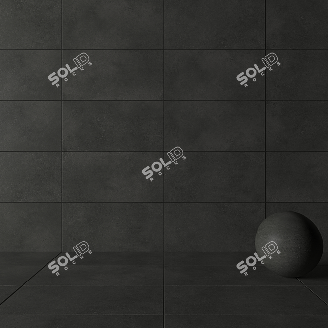 Concrete Wall Tiles Anthracite: Modern Multi-Texture Design 3D model image 3