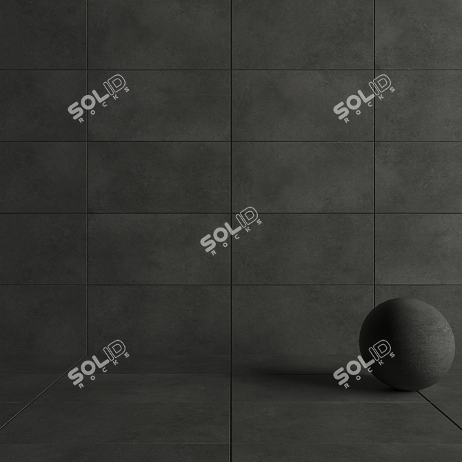 Concrete Wall Tiles Anthracite: Modern Multi-Texture Design 3D model image 4