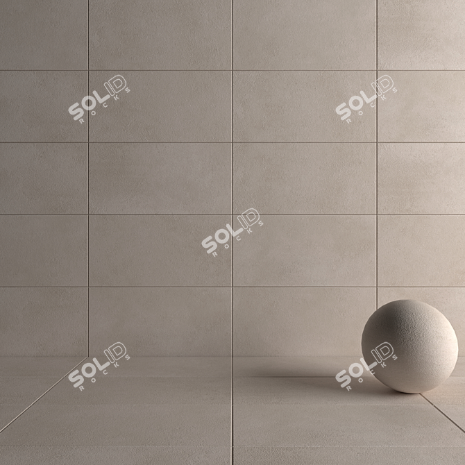 Luxurious Lupus Beige Concrete Tiles 3D model image 4