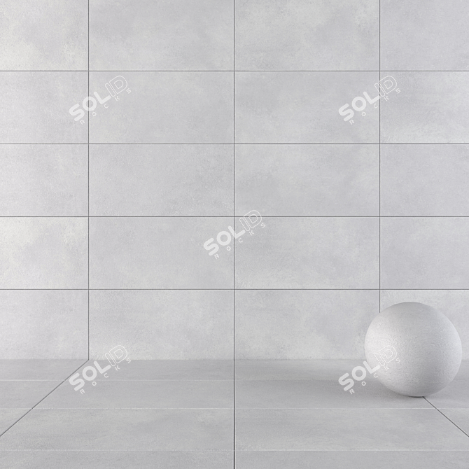 LUPUS Grey Concrete Wall Tiles: Modern and Versatile 3D model image 1