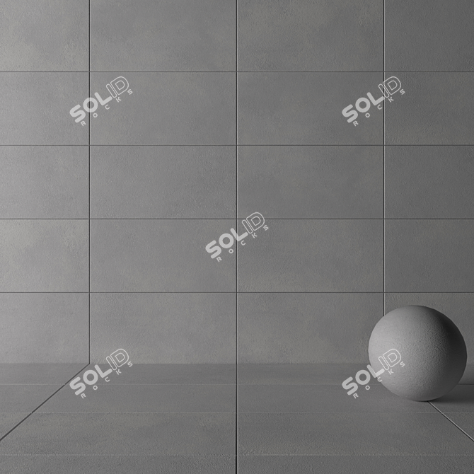 LUPUS Grey Concrete Wall Tiles: Modern and Versatile 3D model image 3