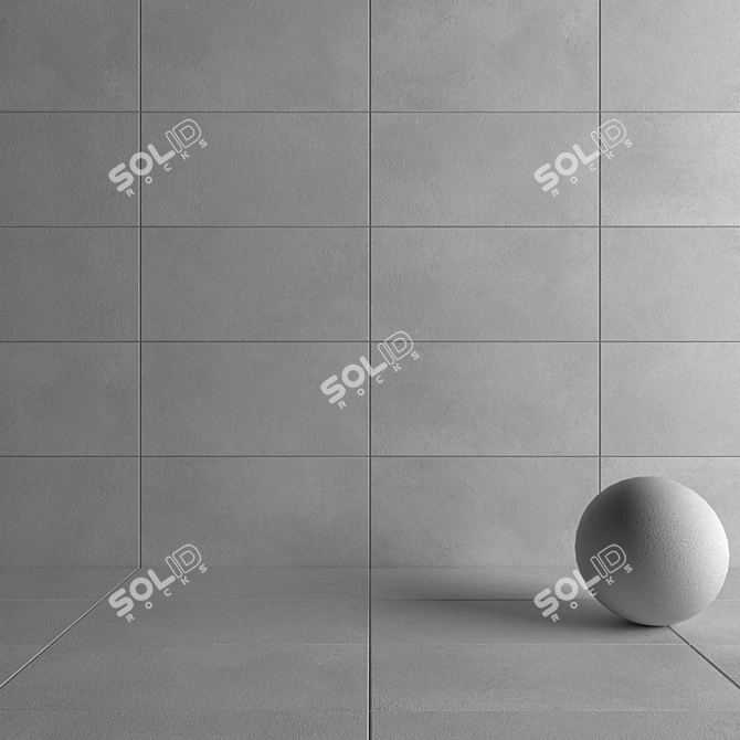 LUPUS Grey Concrete Wall Tiles: Modern and Versatile 3D model image 4