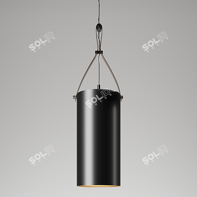 Sleek Metal Cylinder Lamp 3D model image 1