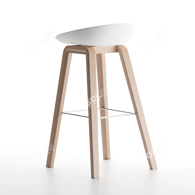 Sleek Modern Bar Stool 3D model image 2