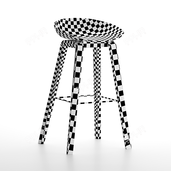 Sleek Modern Bar Stool 3D model image 4