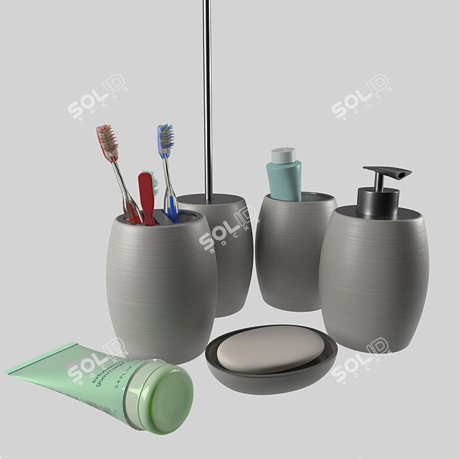 Luxury Bath Essentials Set 3D model image 1