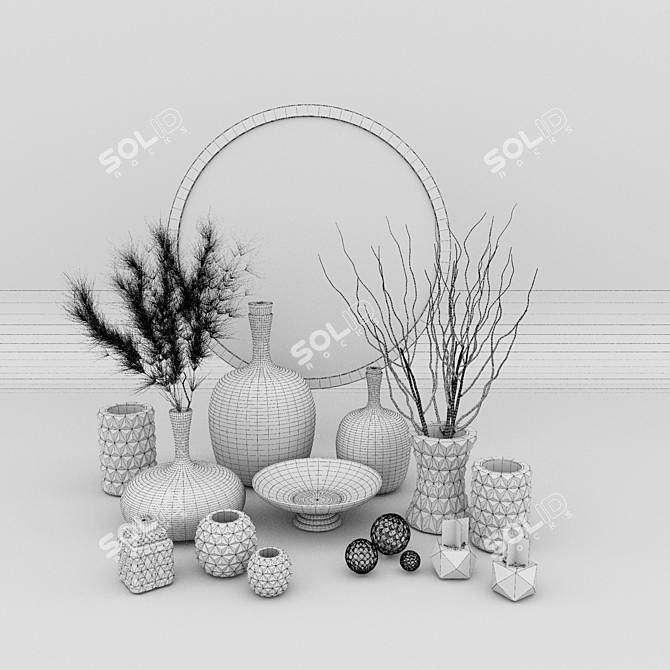 Elegant Home Décor Set 08 3D model image 5