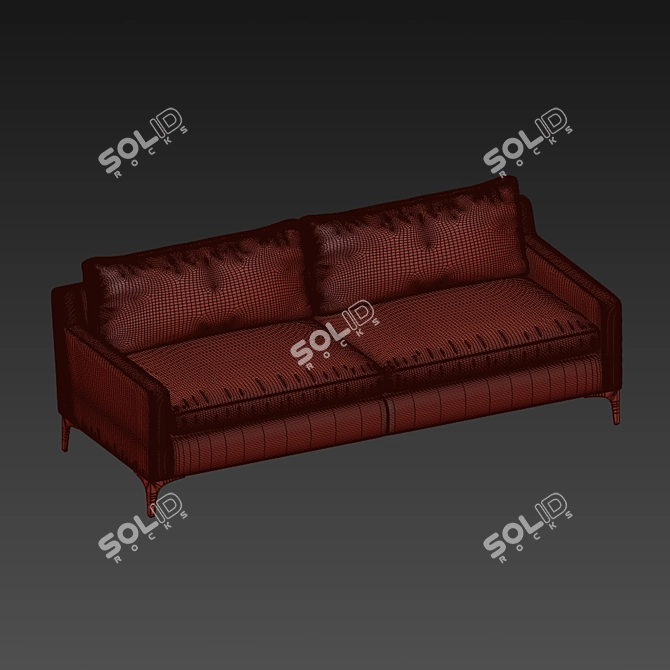 Modern Low-Arm Bulkley Sofa 3D model image 2