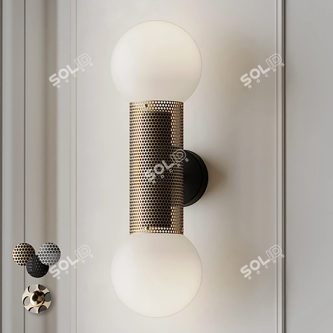 Perf Double Wall Sconce: Elegant Lighting by Jonathan Ben-Tovim 3D model image 6