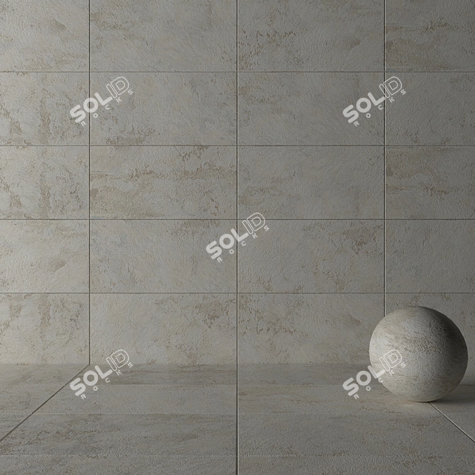 Patria Beige Concrete Wall Tiles 3D model image 3
