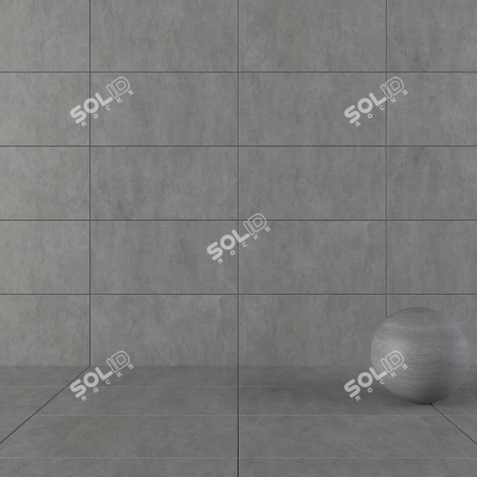 Savoy Anthracite Concrete Wall Tiles 3D model image 1