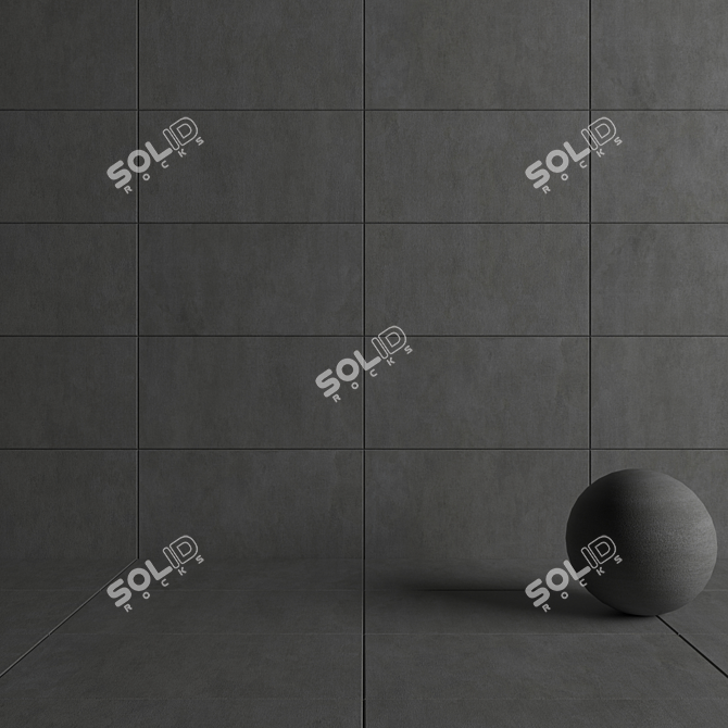 Savoy Anthracite Concrete Wall Tiles 3D model image 4