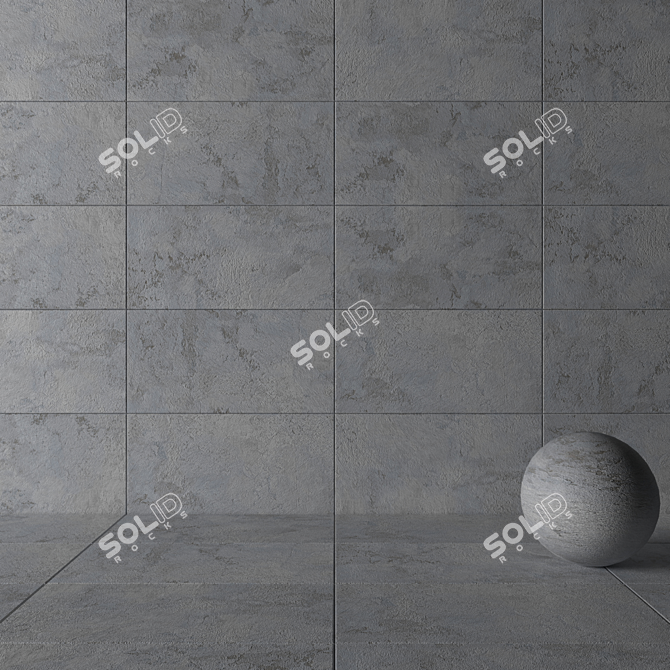 Patria Gray Concrete Wall Tiles 3D model image 3