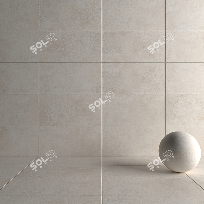 Concrete Textured Wall Tiles 3D model image 4