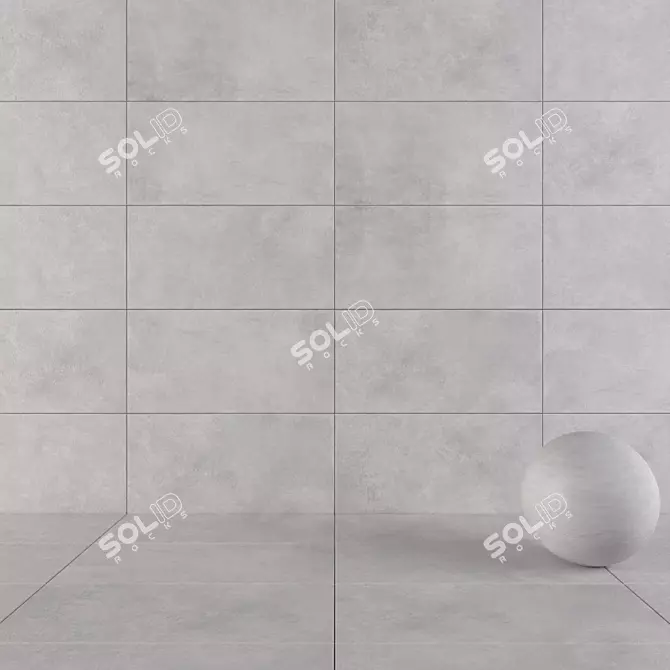 Grey Suite: Concrete Wall Tiles 3D model image 1