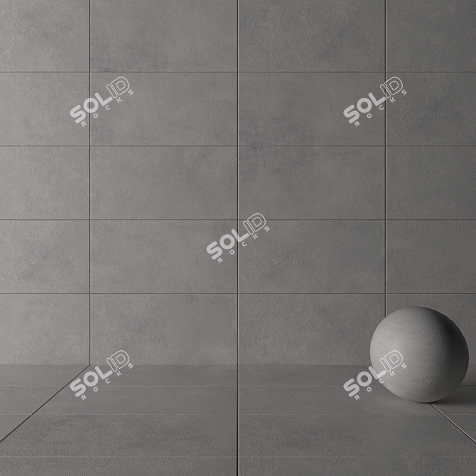 Grey Suite: Concrete Wall Tiles 3D model image 3