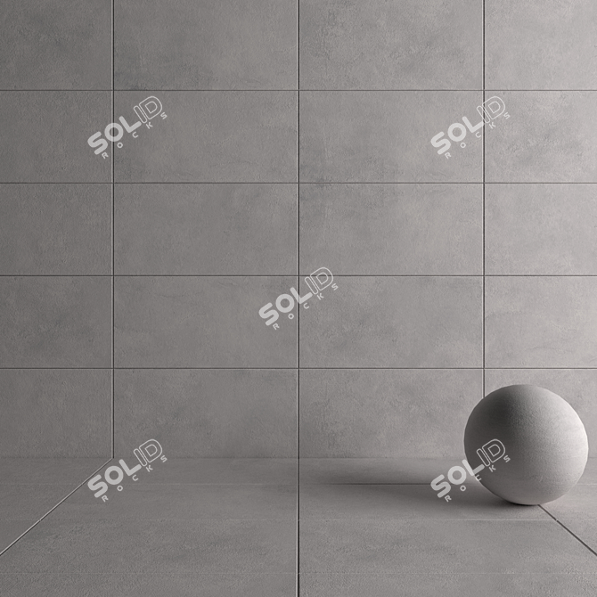 Grey Suite: Concrete Wall Tiles 3D model image 4