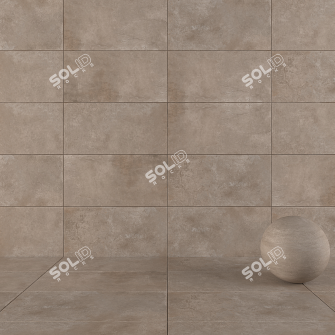 Concrete Suite Taupe Wall Tiles 3D model image 1