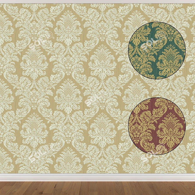 Seamless Wallpaper Set (3 Colors) 3D model image 1