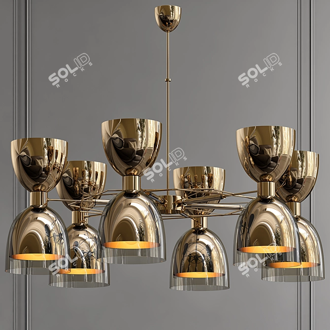 SOFO Brass Pendant Lamp 3D model image 1