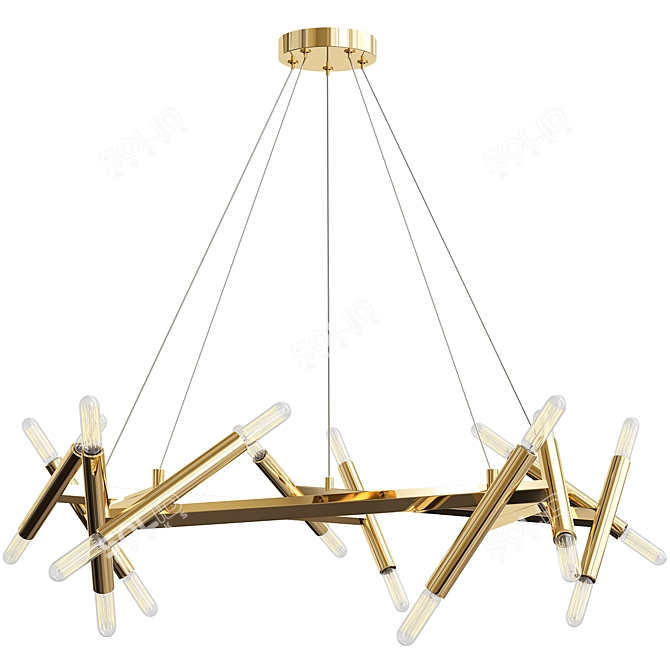 Luxury Chandelier Trio: Liaison, Bari Light, Le Pentagone 3D model image 4