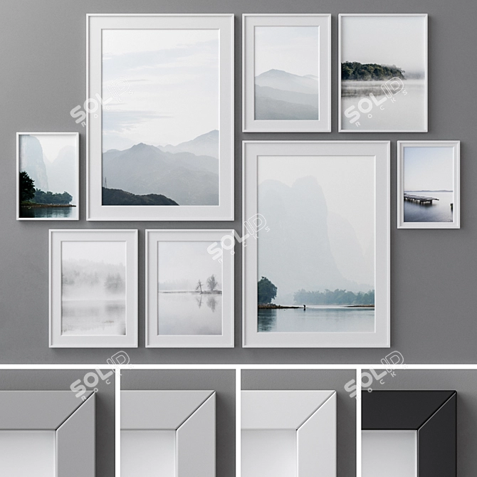 Versatile Photo Frames Set 213 3D model image 1