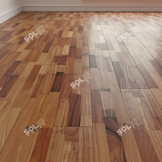 Mahogany Parquet Laminate Flooring 3D model image 1