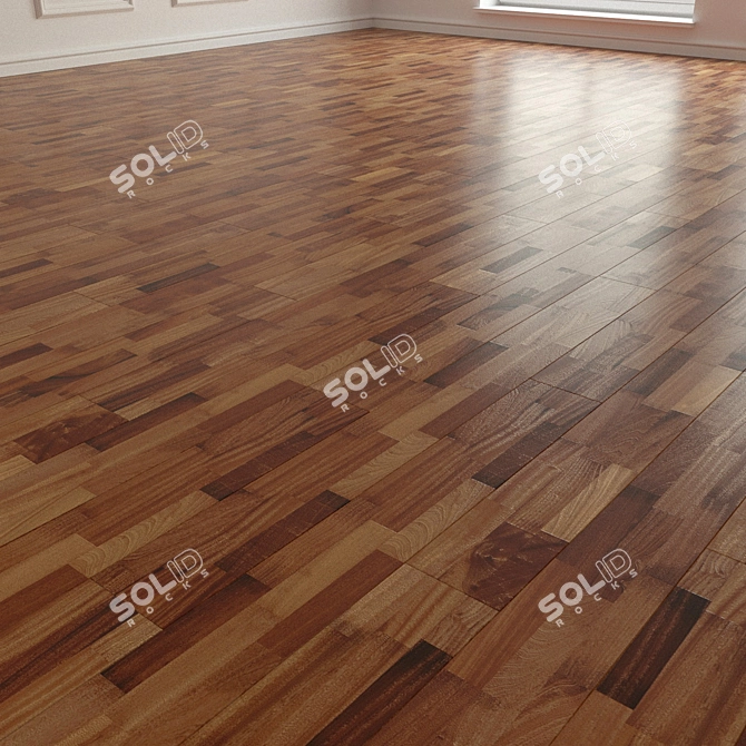 Mahogany Parquet Laminate Flooring 3D model image 2