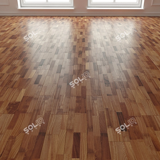 Mahogany Parquet Laminate Flooring 3D model image 3