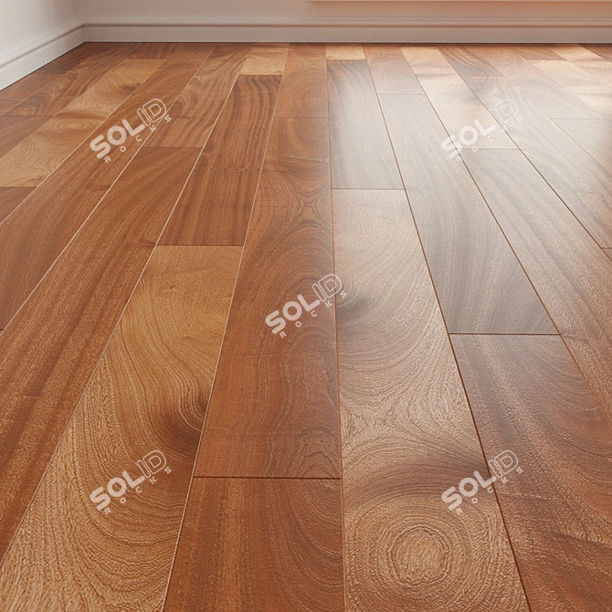 12mm Mahogany Parquet Laminate 3D model image 1