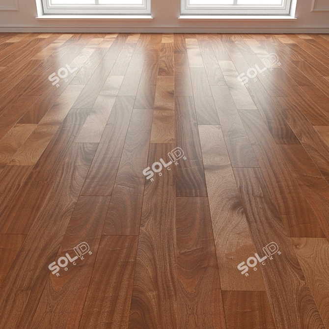 12mm Mahogany Parquet Laminate 3D model image 3