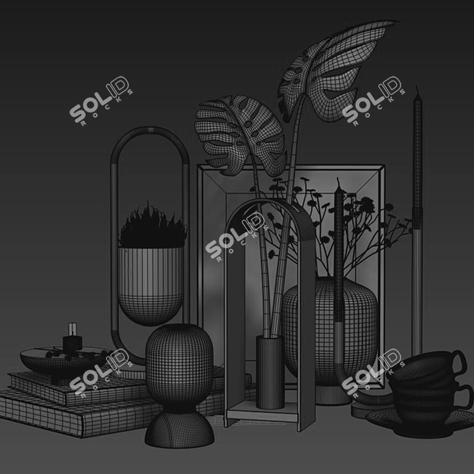 Modern Arche Collection Hauri Candleholder Set 3D model image 5