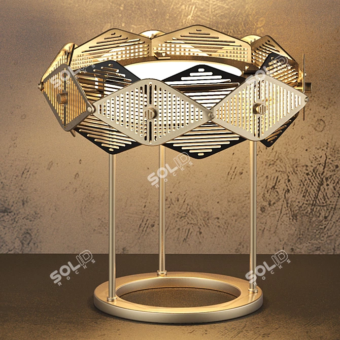 Elegant Brass Rote Table Lamp 3D model image 2