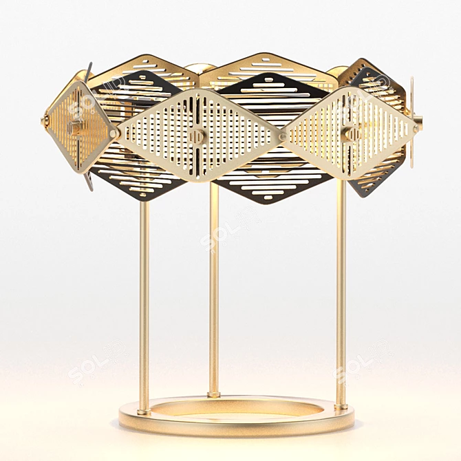 Elegant Brass Rote Table Lamp 3D model image 3