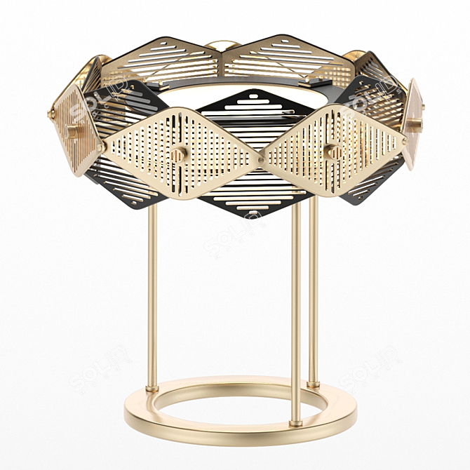 Elegant Brass Rote Table Lamp 3D model image 5